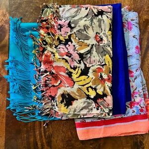 Vibrant Floral and Solid Women's Scarves Collection